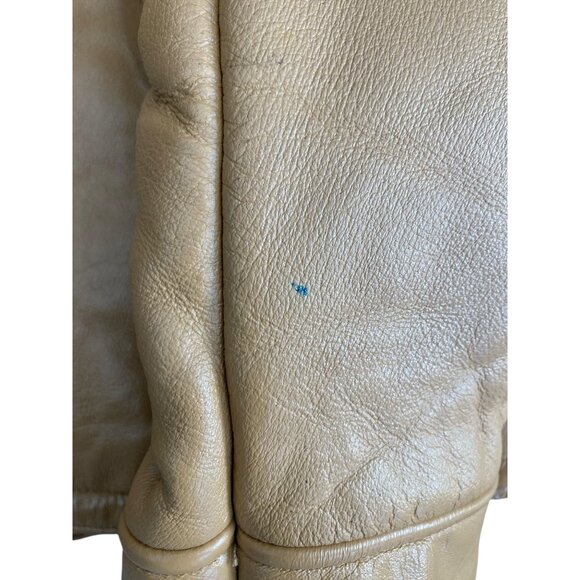 Wilsons Leather Women's Tan Faux Shearling-Lined Jacket Belted Waist S READ - Picture 10 of 11